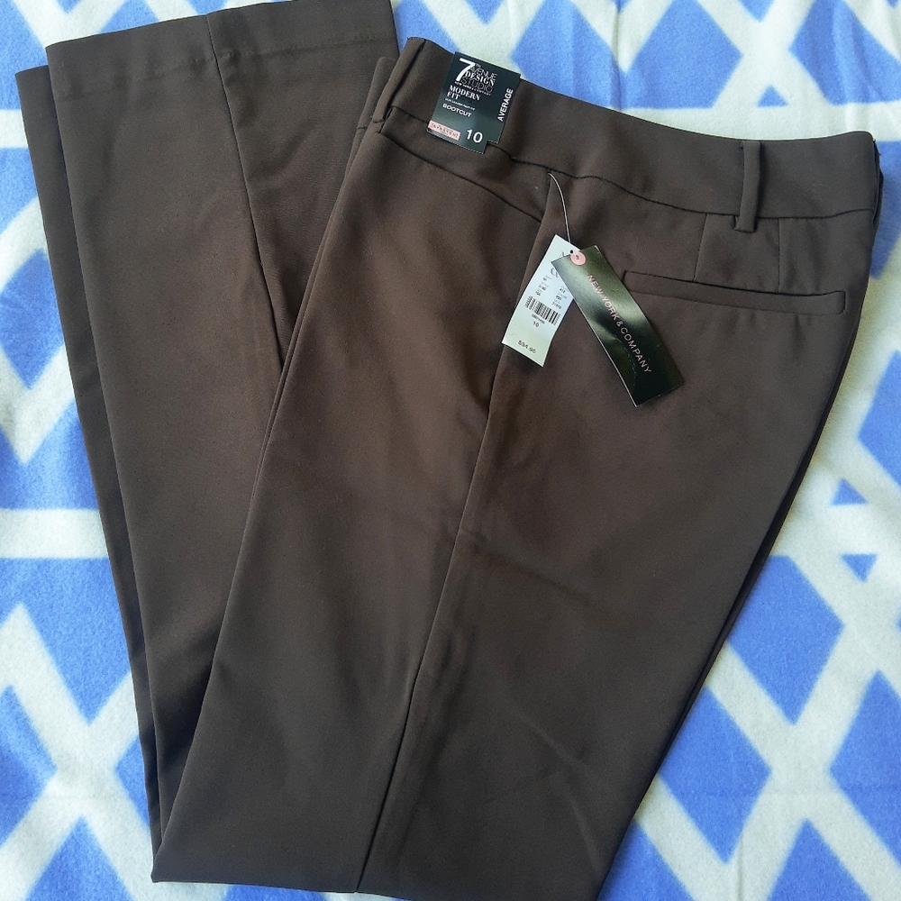New York & Co Brown Bootcut Pants 10